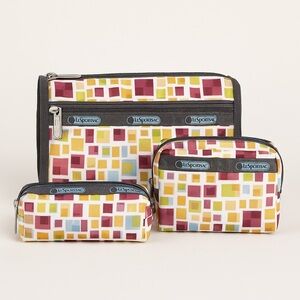 LeSportsac Cosmetic Bag Set – Elevation Cream Print (3 Piece)